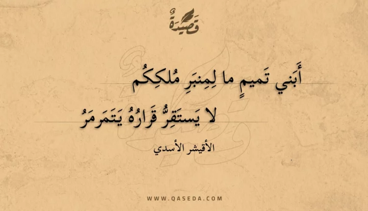 قصيدة أبني تميم ما لمنبر ملككم