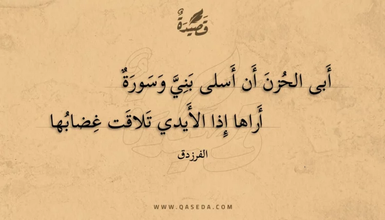 قصيدة أبى الحزن أن أسلى بني وسورة