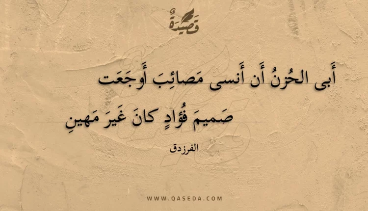 قصيدة أبى الحزن أن أنسى مصائب أوجعت