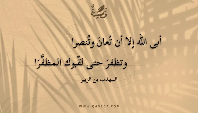 قصيدة أبى الله إلا أن تعان وتنصرا