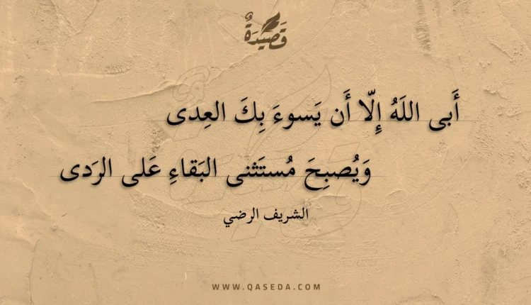 قصيدة أبى الله إلا أن يسوء بك العدى