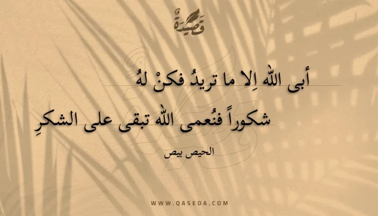 قصيدة أبى الله الا ما تريد فكن له