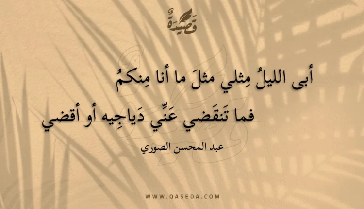 قصيدة أبى الليل مثلي مثل ما أنا منكم