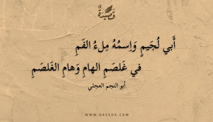قصيدة أبي لجيم واسمه ملء الفم