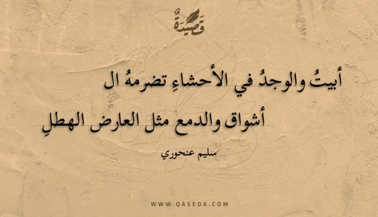 قصيدة أبيت والوجد في الأحشاء تضرمه