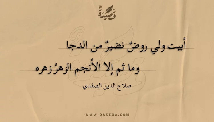 قصيدة أبيت ولي روض نضير من الدجا