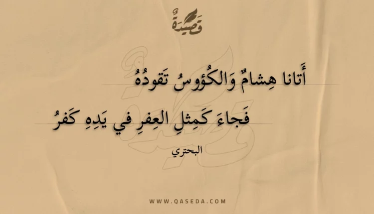 قصيدة أتانا هشام والكؤوس تقوده