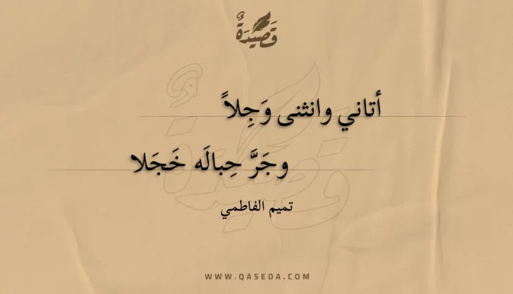 قصيدة أتاني وانثنى وجلا