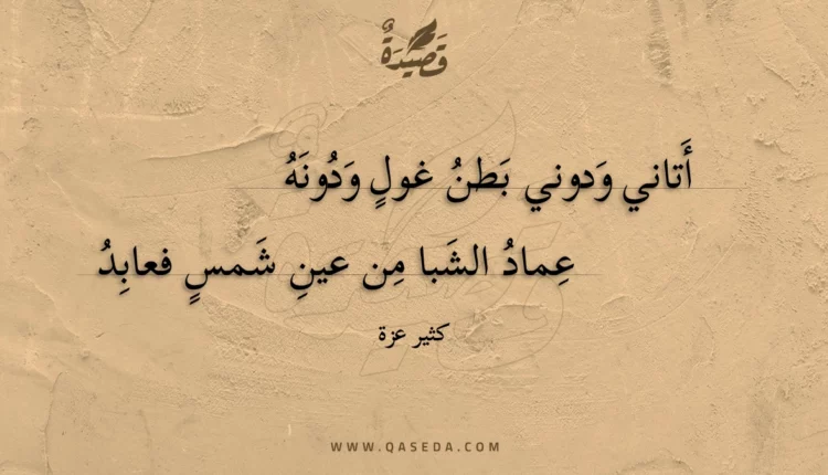 قصيدة أتاني ودوني بطن غول ودونه
