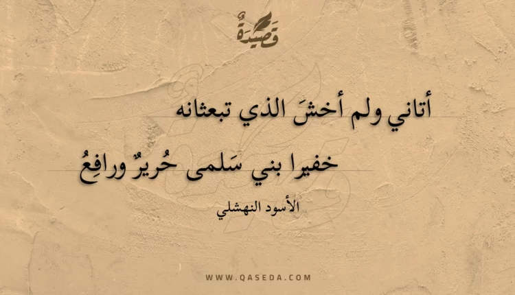 قصيدة أتاني ولم أخشَ الذي تبعثانه