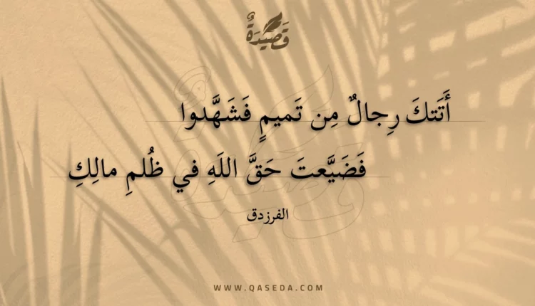 قصيدة أتتك رجال من تميم فشهدوا