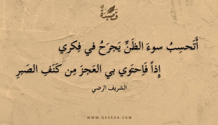 قصيدة أتحسب سوء الظن يجرح في فكري