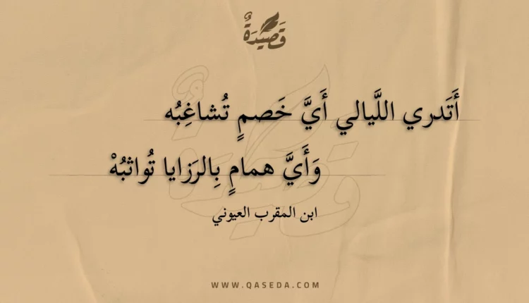 قصيدة أتدري الليالي أي خصم تشاغبه