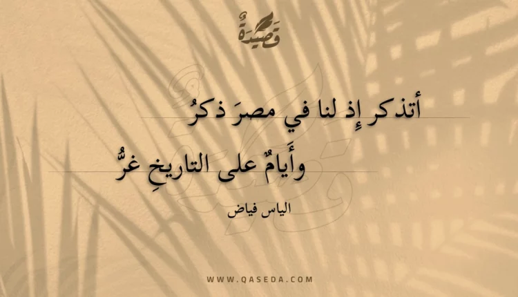 قصيدة أتذكر إذ لنا في مصر ذكر وأيام