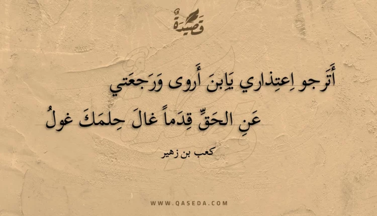 قصيدة أترجو اعتذاري يابن أروى ورجعتي