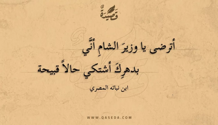 قصيدة أترضى يا وزير الشام أني