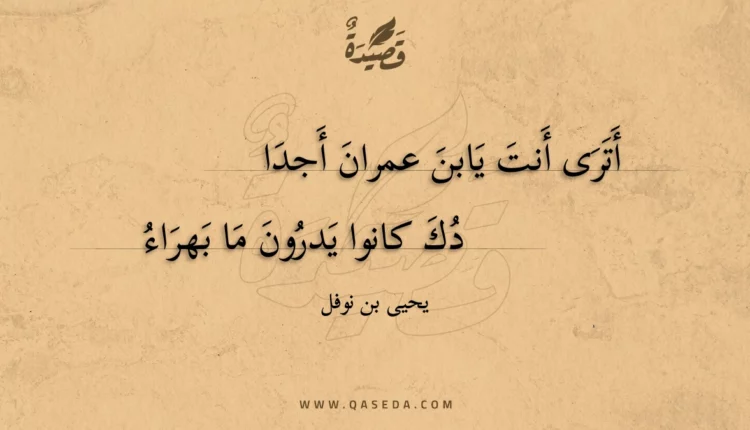 قصيدة أترى أنت يابن عمران أجدا