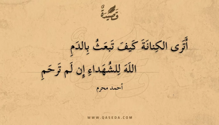 قصيدة أترى الكنانة كيف تبعث بالدم