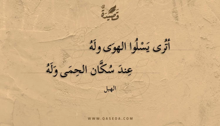 قصيدة أترى يسلوا الهوى وله