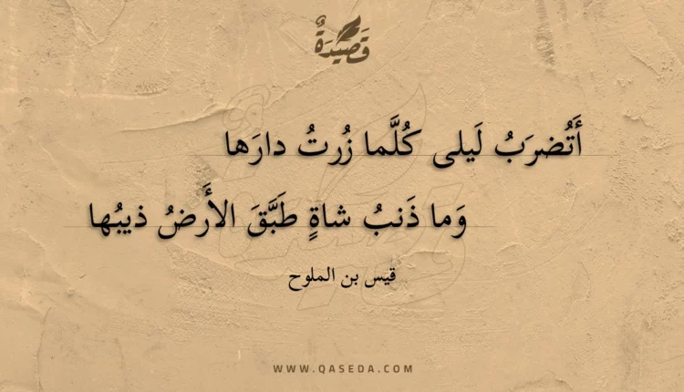 قصيدة أتضرب ليلى كلما زرت دارها