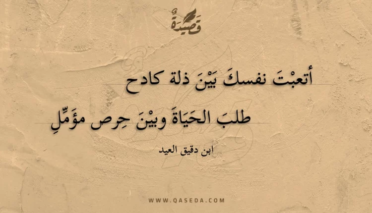 قصيدة أتعبت نفسك بين ذلة كادح