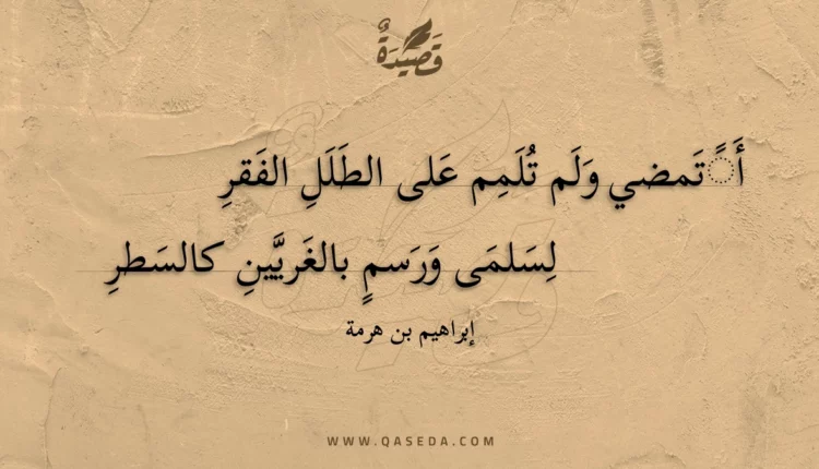 قصيدة أتمضي ولم تلمم على الطلل الفقر