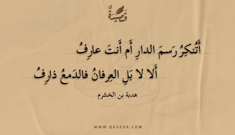قصيدة أتنكر رسم الدار أم أنت عارف