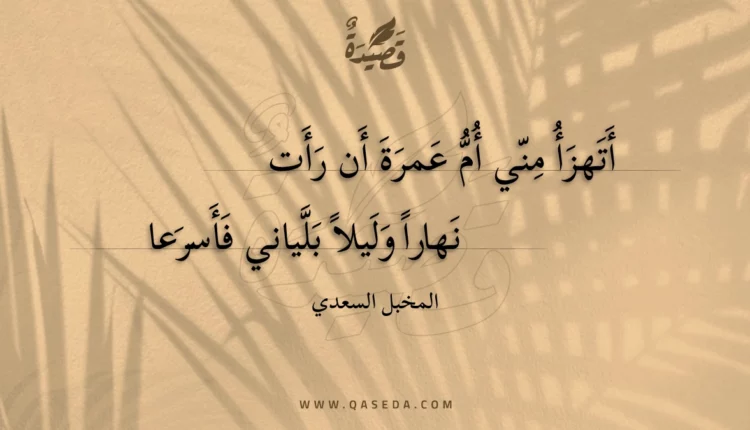 قصيدة أتهزأ مني أم عمرة أن رأت