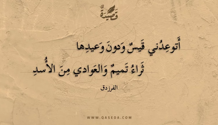 قصيدة أتوعدني قيس ودون وعيدها
