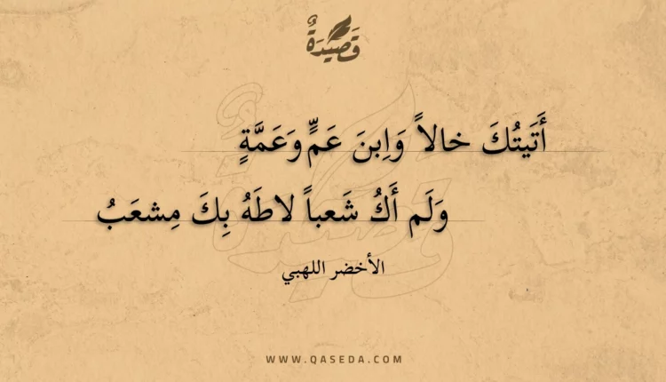 قصيدة أتيتك خالا وابن عم وعمة