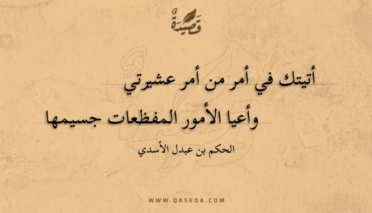 قصيدة أتيتك في أمر من أمر عشيرتي