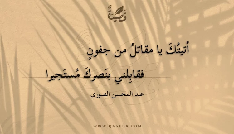 قصيدة أتيتك يا مقاتل من جفون