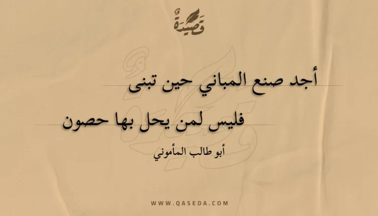قصيدة أجد صنع المباني حين تبنى