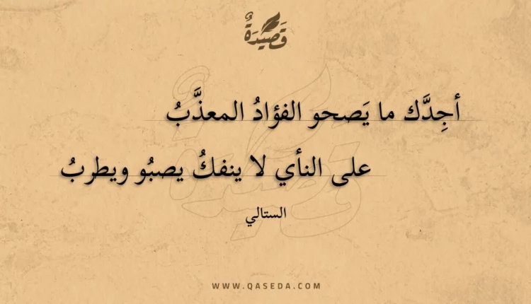قصيدة أجدك ما يصحو الفؤاد المعذب