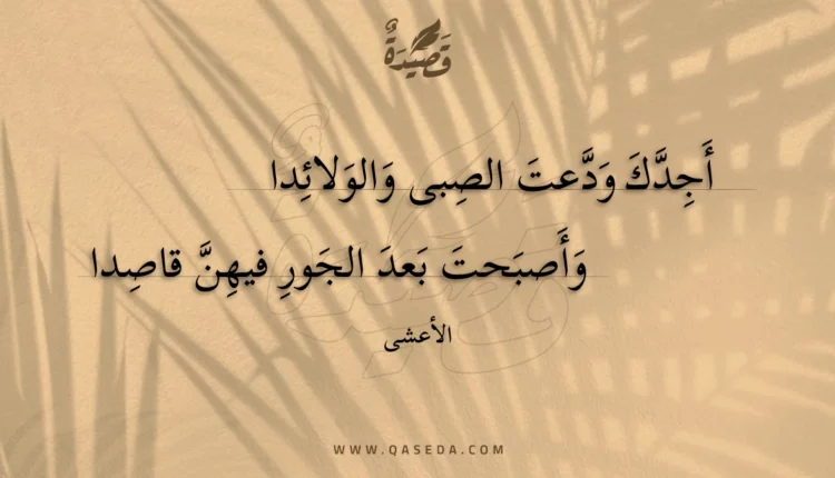 قصيدة أجدك ودعت الصبى والولائدا