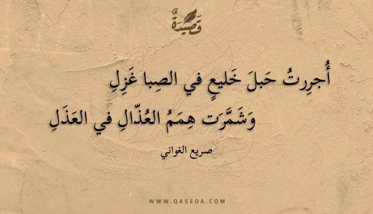 قصيدة أجررت حبل خليع في الصبا غزل