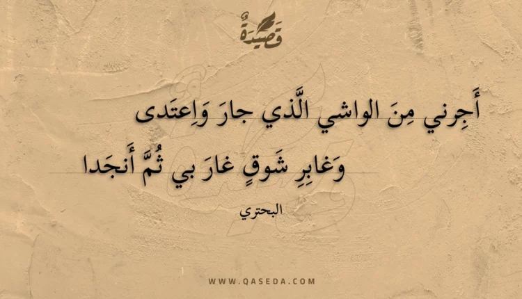 قصيدة أجرني من الواشي الذي جار واعتدى