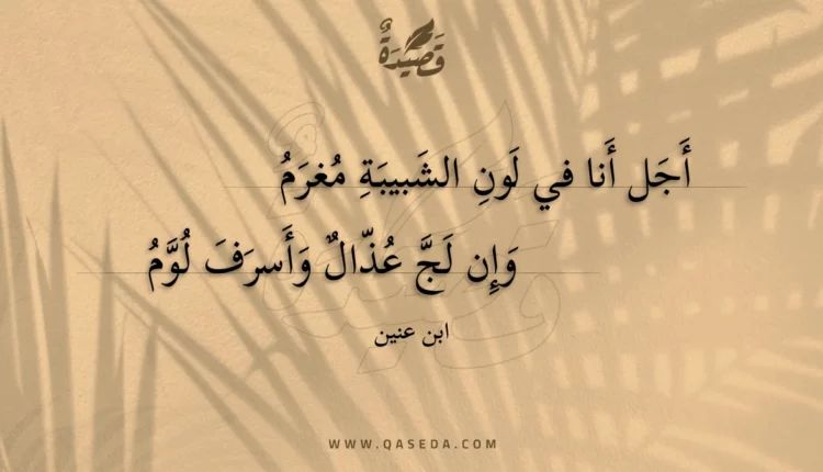 قصيدة أجل أنا في لون الشبيبة مغرم