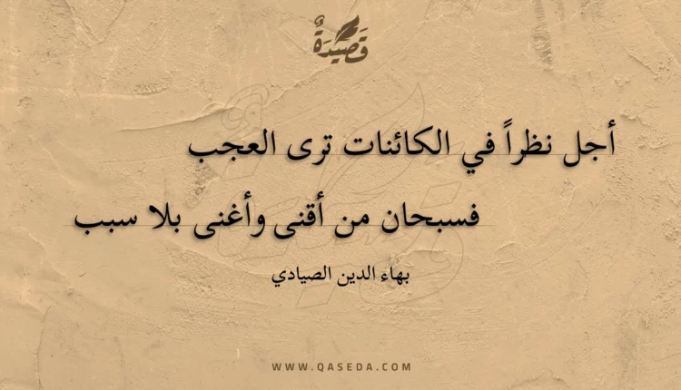 قصيدة أجل نظرا في الكائنات ترى العجب