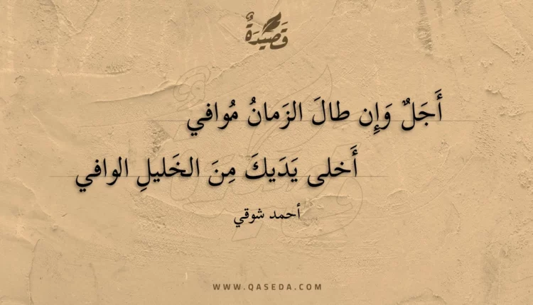 قصيدة أجل وإن طال الزمان موافي
