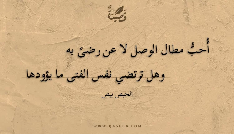 قصيدة أحب مطال الوصل لا عن رضى به