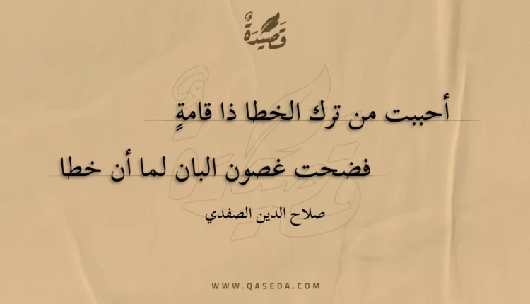 قصيدة أحببت من ترك الخطا ذا قامة