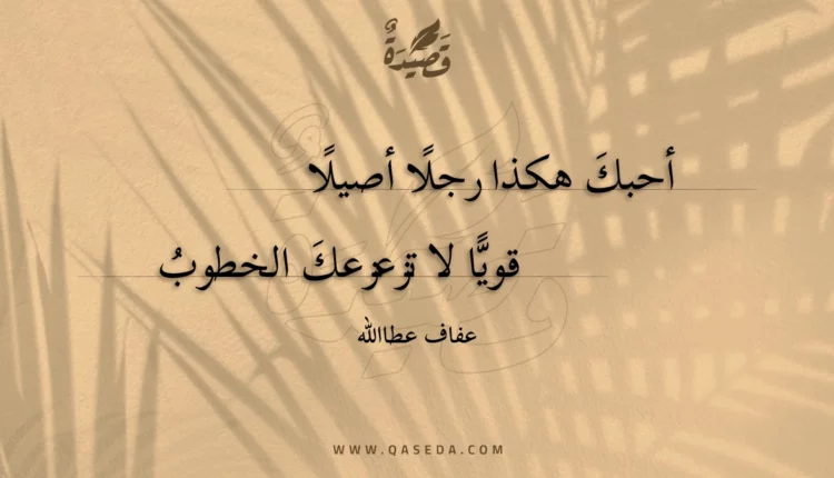 قصيدة أحبك هكذا رجلا أصيلا