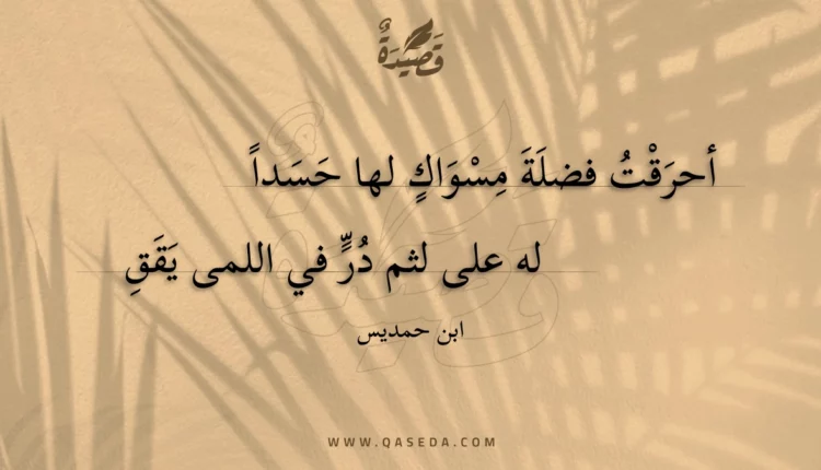 قصيدة أحرقت فضلة مسواك لها حسدا