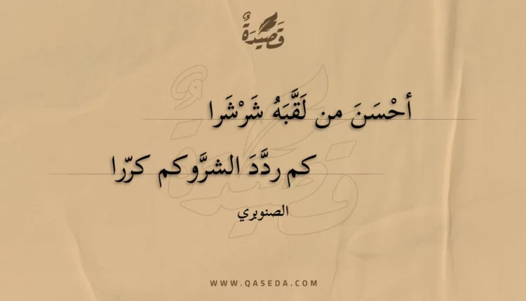 قصيدة أحسن من لقبه شرشرا