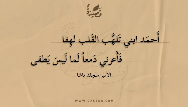 قصيدة أحمد ابني تلهب القلب لهفا