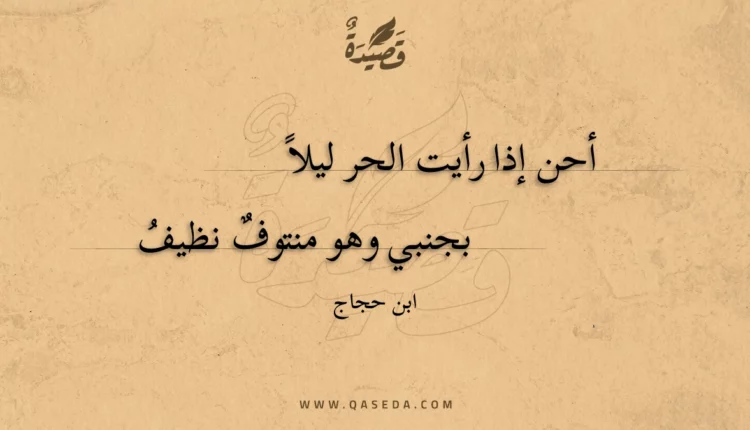 قصيدة أحن إذا رأيت الحر ليلا
