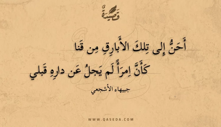 قصيدة أحن إلى تلك الأبارق من قنا