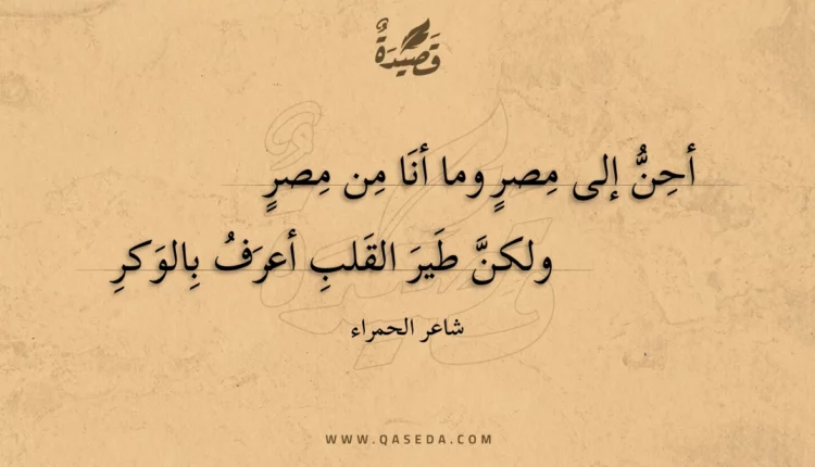 قصيدة أحن إلى مصر وما أنا من مصر