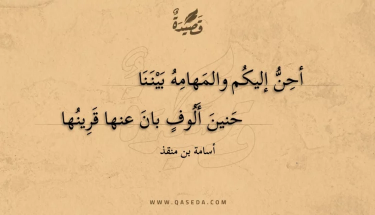 قصيدة أحن إليكم والمهامه بيننا